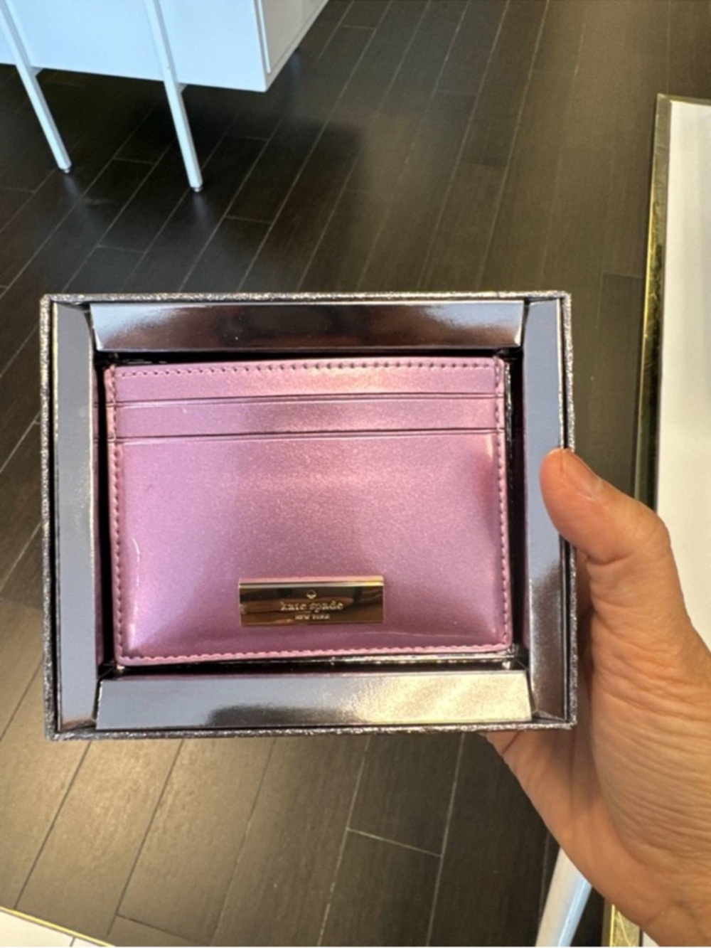 NIB kate spade Metallic Lavender-Card Holder